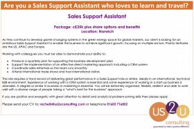 Vacancy: Sales Support Assistant