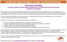 Vacancy: Financial Controller
